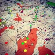 Map of markers on Pentland Hills map